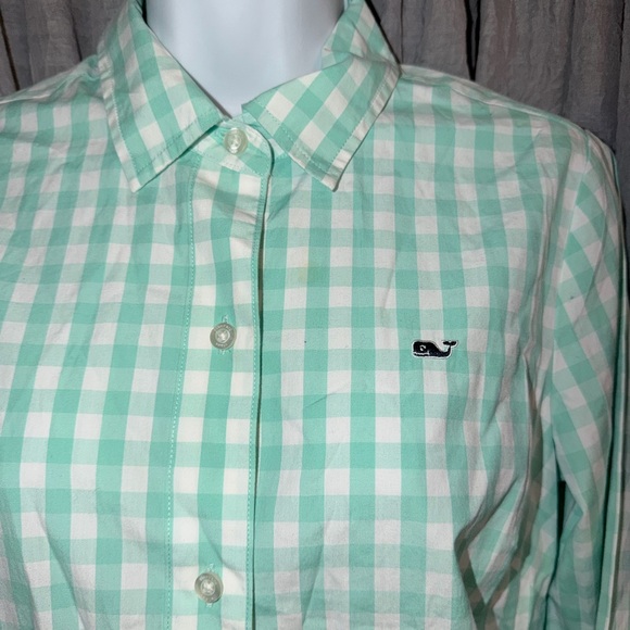 Vineyard Vines Aqua mint green Gingham Shirt size 2 - Picture 5 of 6